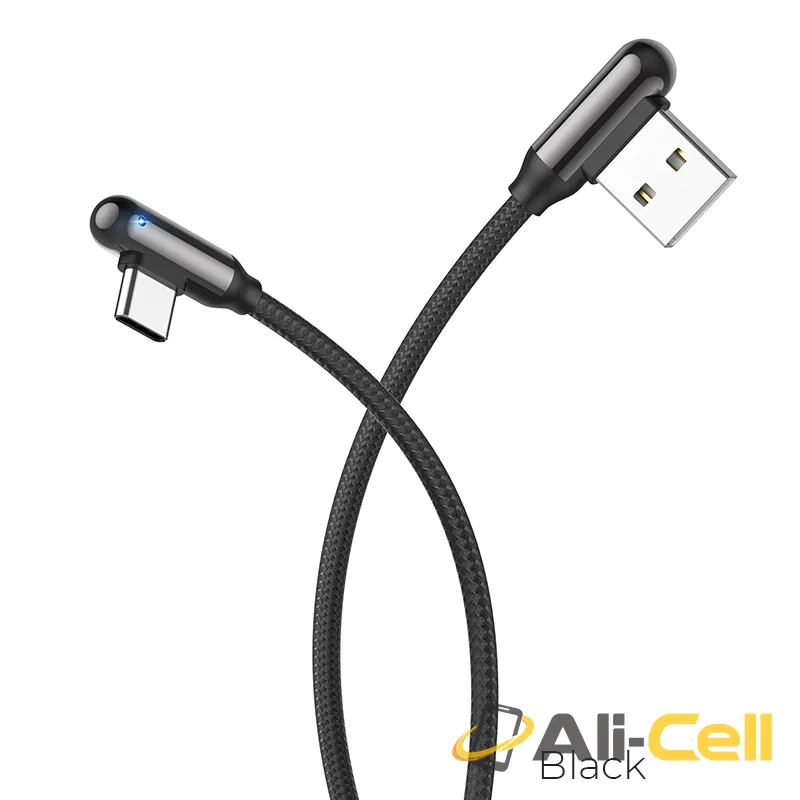 Cable USB to Type-C “U77 Excellent elbow”charging data sync (U77 Type C Black, 1.2m)