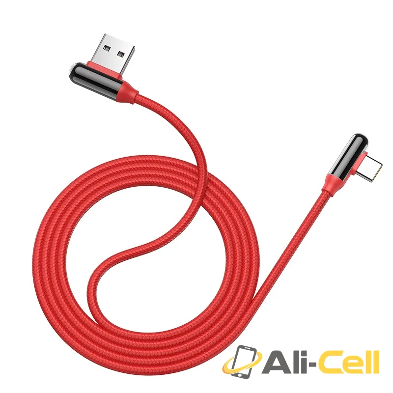 Cable USB to Type-C “U77 Excellent elbow”charging data sync (U77 Type C Red, 1.2m) — 3