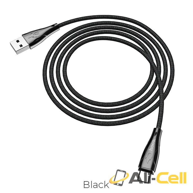 Cable USB to Type-C “U75 Blaze” magnetic charging data sync (U75 Type C Black, 1.2m)