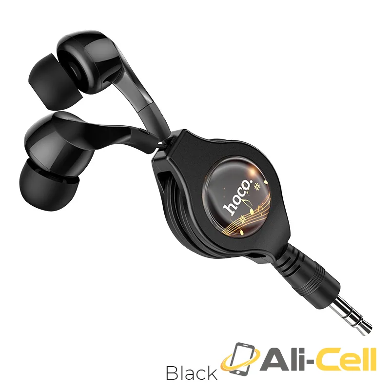 Wired earphones 3.5mm “M68 Easy clip” telescopic (M68 Black)