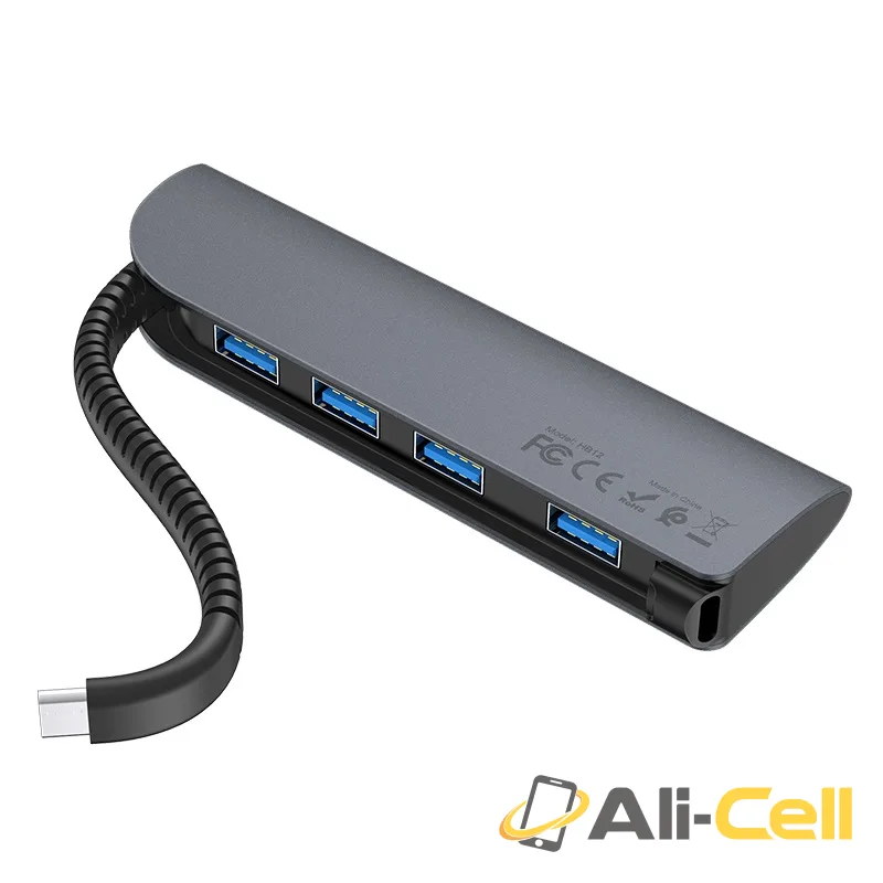 Type-C hub “HB12 Victory” USB-C to 4 ports USB3.0 converter (Hb12 Metal Gray) — 3