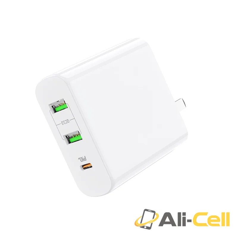 Wall charger “C74 63W Speedmaster” PD3.0 + QC3.0 (C74 White, CN) — 2