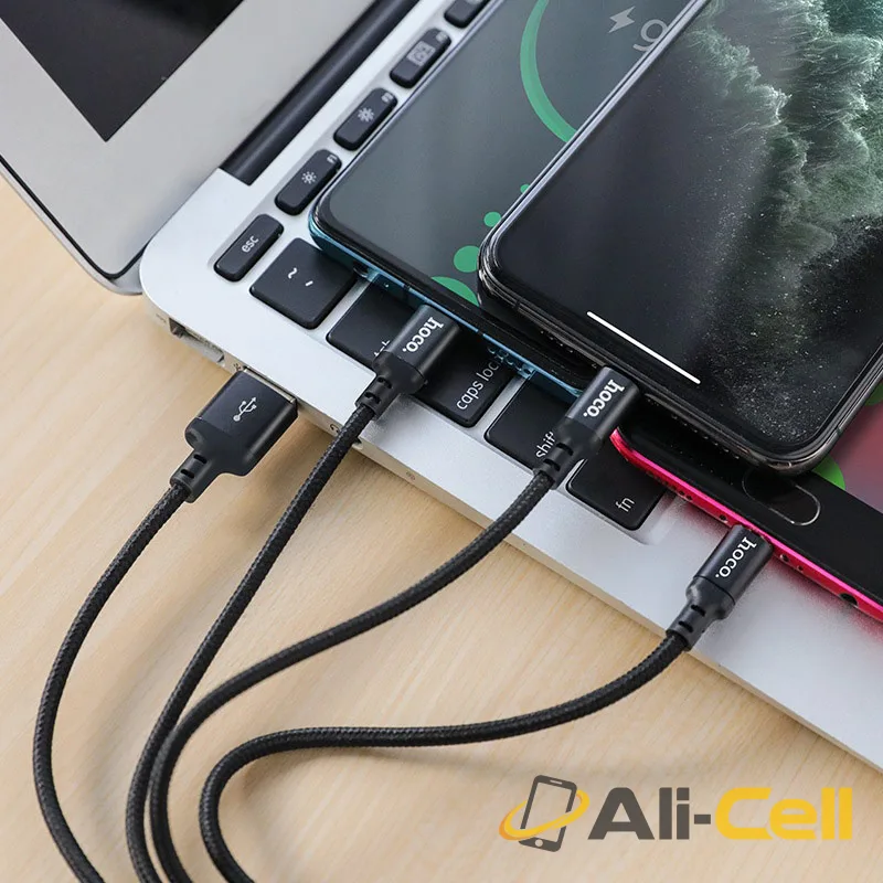 Cable 3-in-1 “X14 Times speed” for charging (X14 3in1 Black, 1.0m) — 5