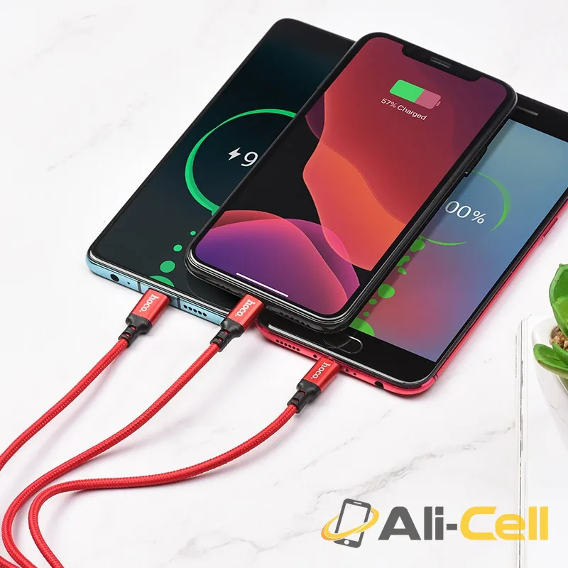 Cable 3-in-1 “X14 Times speed” for charging (X14 3in1 Red, 1.0m) — 6