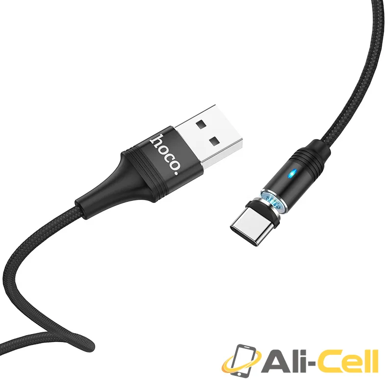 Cable USB to Type-C “U76 Fresh” for charging (U76 Type C Black, 1.2m) — 2