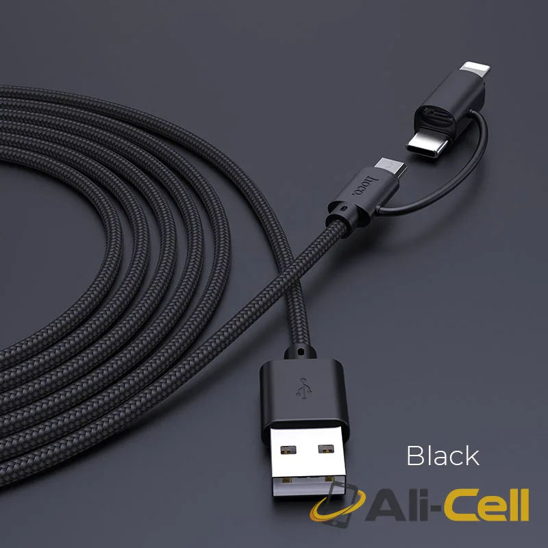 Cable 3-in-1 “X41 Multi-way” charging data sync (X41 3in1 Black, 1.0m)