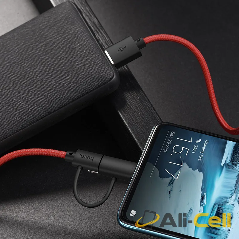 Cable 3-in-1 “X41 Multi-way” charging data sync (X41 3in1 Black, 1.0m) — 6
