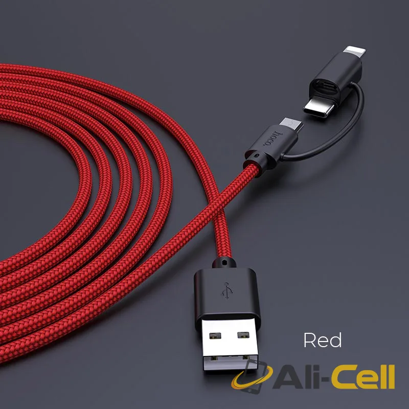 Cable 3-in-1 “X41 Multi-way” charging data sync (X41 3in1 Red, 1.0m)
