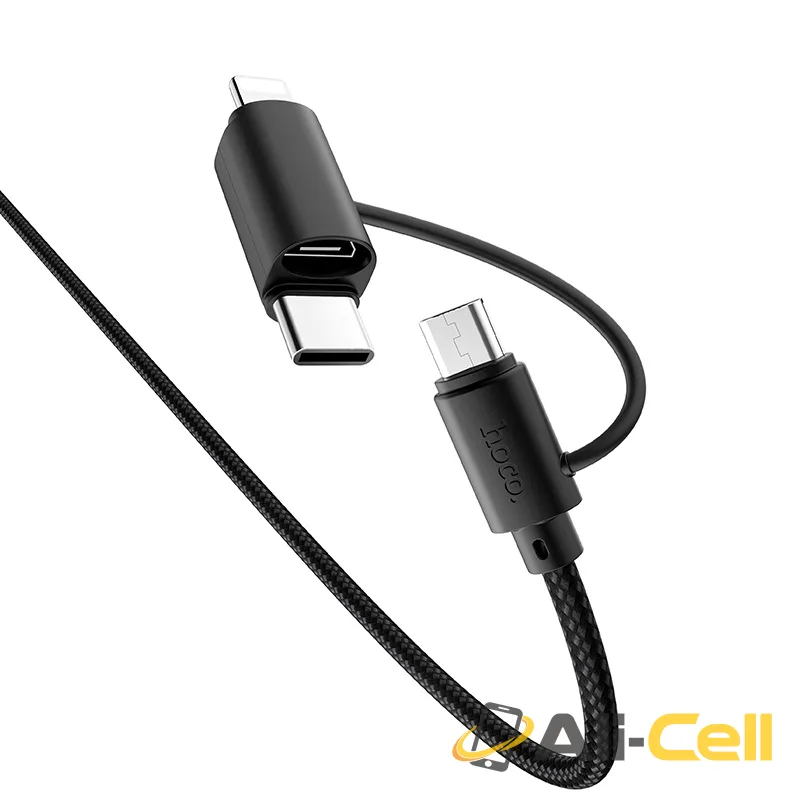 Cable 3-in-1 “X41 Multi-way” charging data sync (X41 3in1 Red, 1.0m) — 3