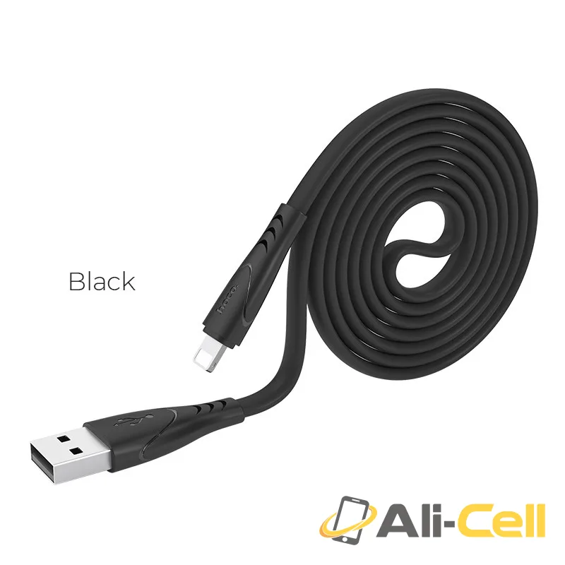 Cable USB to Lightning “X42 Soft Silicone” charging data sync (X42 Lightning Black, 1.0m)