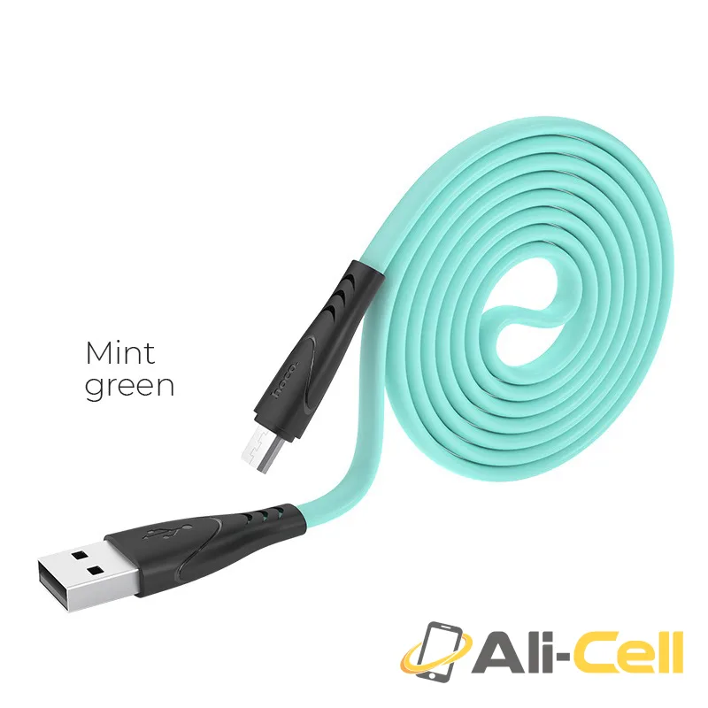 Cable USB to Micro-USB “X42 Soft Silicone” charging data sync (X42 Micro Usb Mint Green, 1.0m)