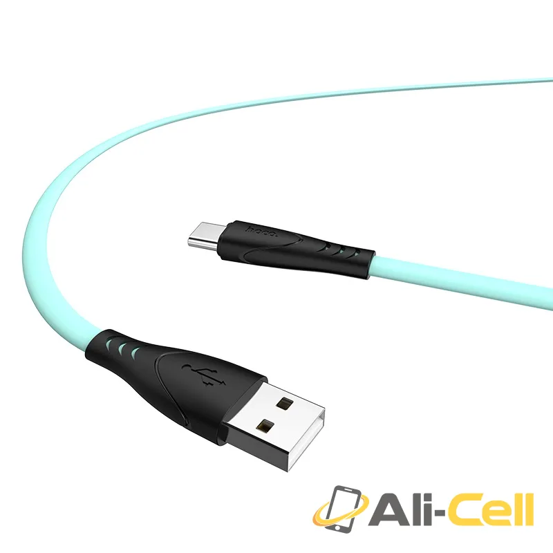 Cable USB to Type-C “X42 Soft Silicone” charging data sync (X42 Type C Mint Green, 1.0m) — 2