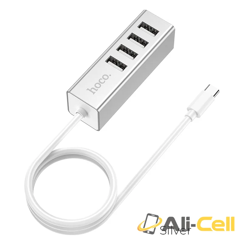 Type-C hub “HB1” Type-C to 4 USB 2.0 ports converter (Hb1 Type C Silver)