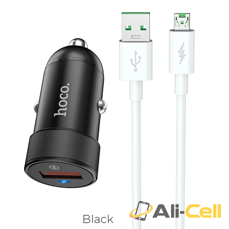 Car charger “Z32A Flash power” set with cable (Z32a Micro Usb 7pin Black, Set With Micro Usb Cable)
