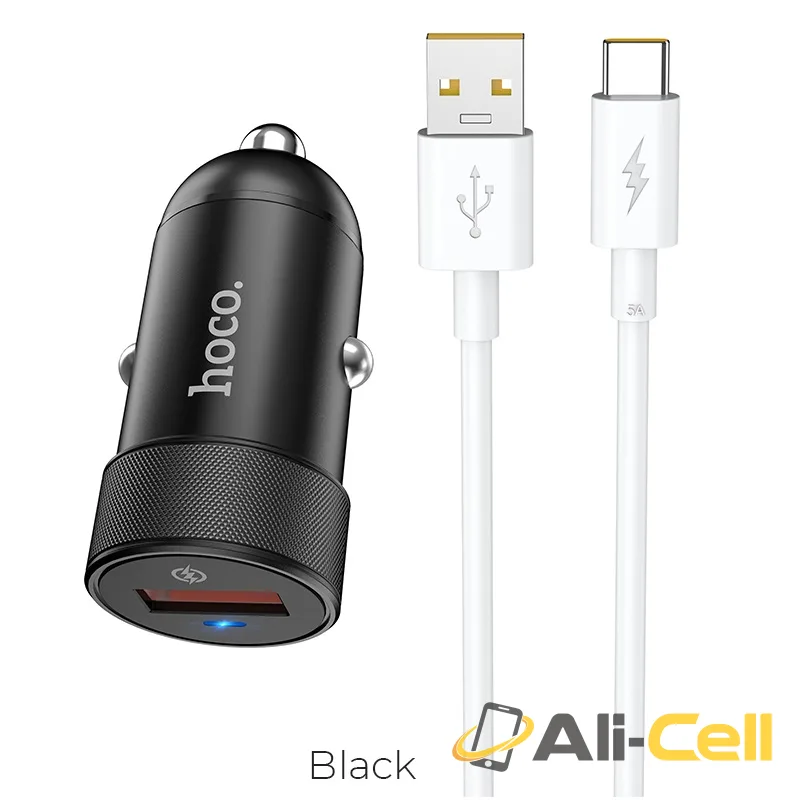 Car charger “Z32A Flash power” set with cable (Z32a Type C Black, Set With Type C Cable)
