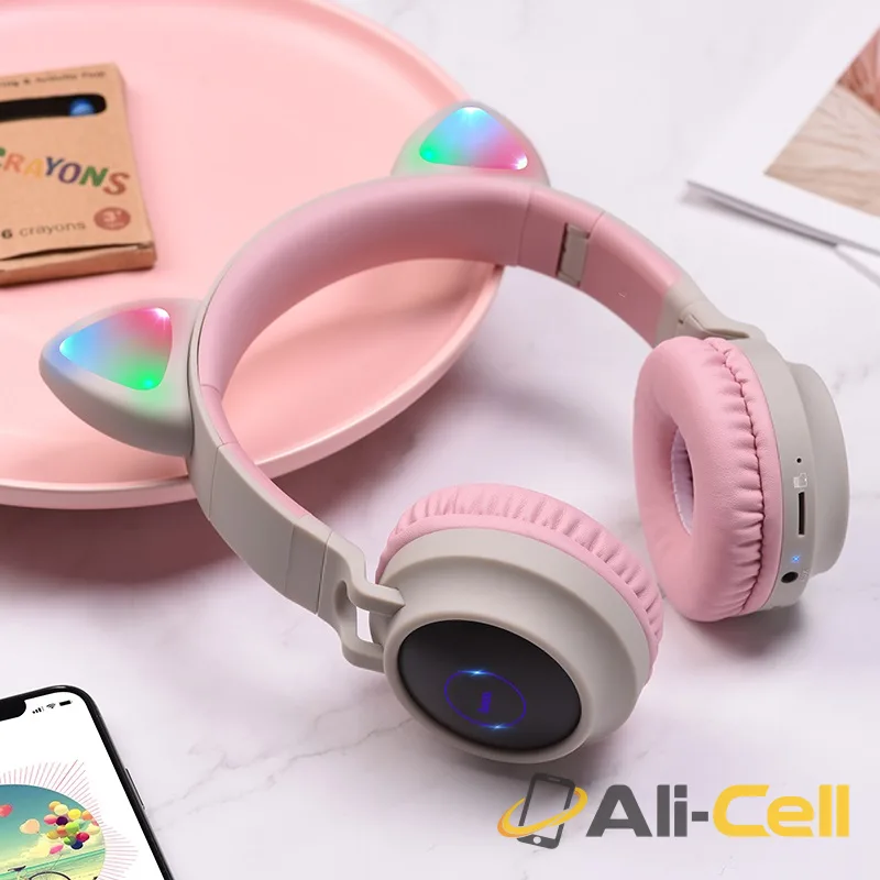 Headphones “W27 Cat ear” wireless wired (W27 Pink) — 5
