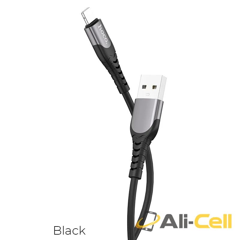 Cable USB to Lightning “U80 Cool silicone” charging data sync (U80 Lightning Black, 1.2m)