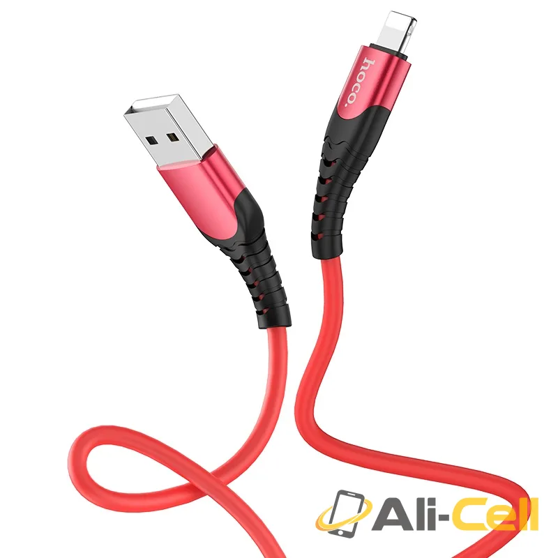 Cable USB to Lightning “U80 Cool silicone” charging data sync (U80 Lightning Black, 1.2m) — 2