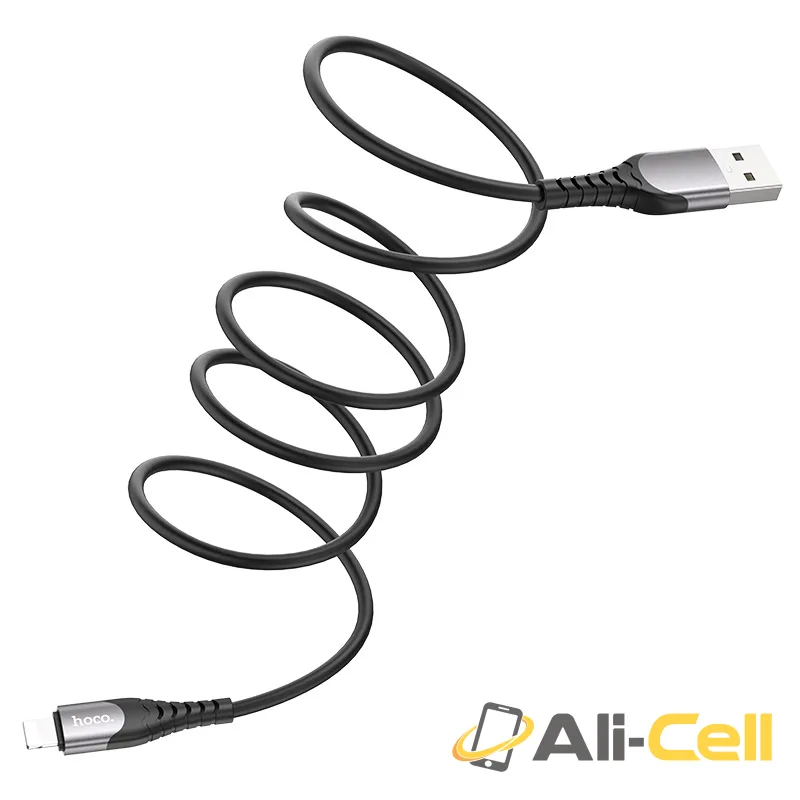 Cable USB to Lightning “U80 Cool silicone” charging data sync (U80 Lightning Black, 1.2m) — 3