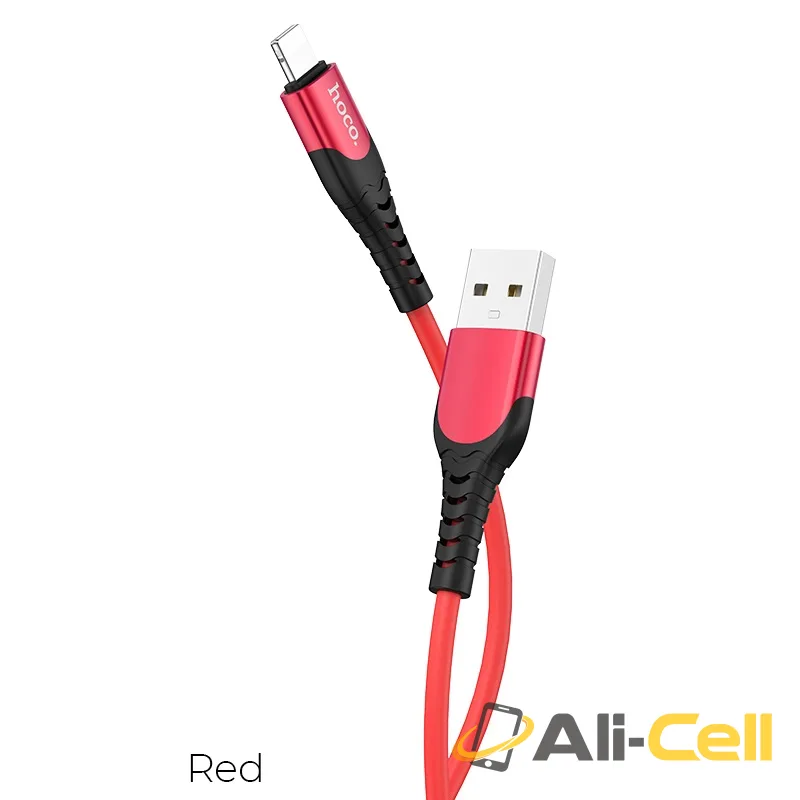 Cable USB to Lightning “U80 Cool silicone” charging data sync (U80 Lightning Red, 1.2m)