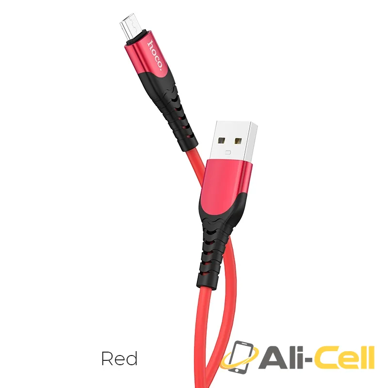 Cable USB to Micro-USB “U80 Cool silicone” charging data sync (U80 Micro Usb Red, 1.2m)