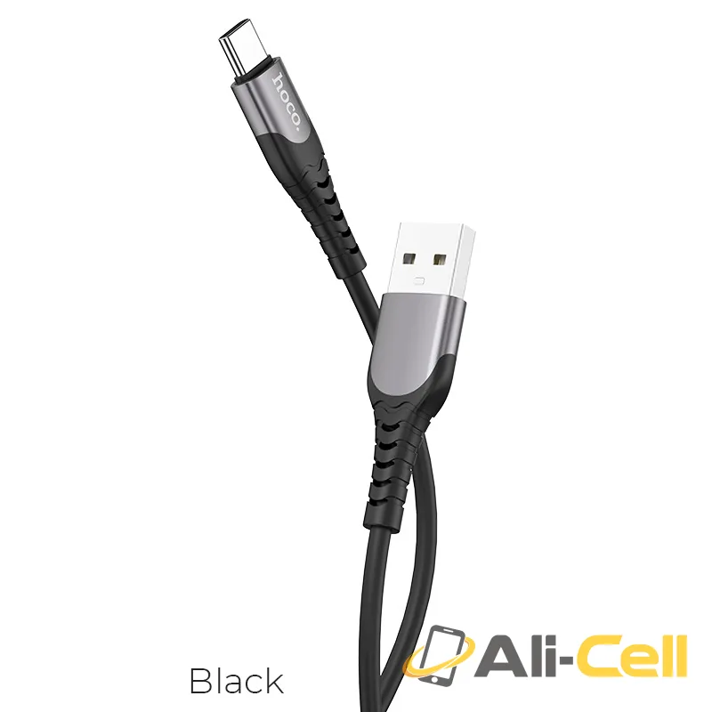 Cable USB to Type-C “U80 Cool silicone” charging data sync (U80 Type C Black, 1.2m)