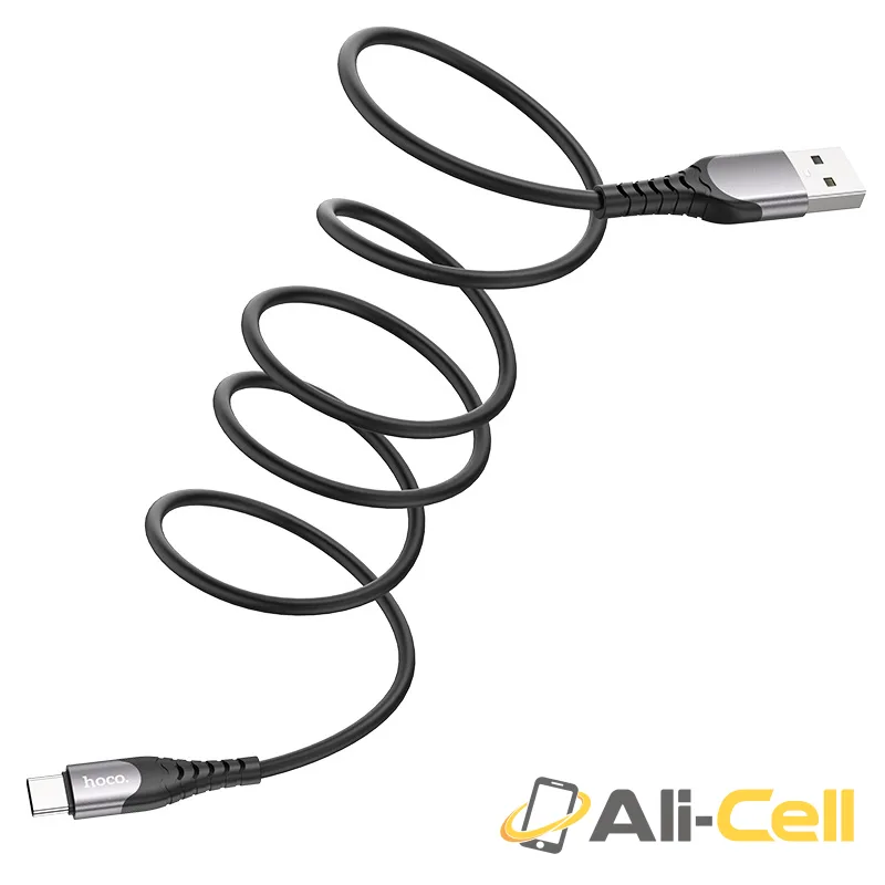 Cable USB to Type-C “U80 Cool silicone” charging data sync (U80 Type C Black, 1.2m) — 3