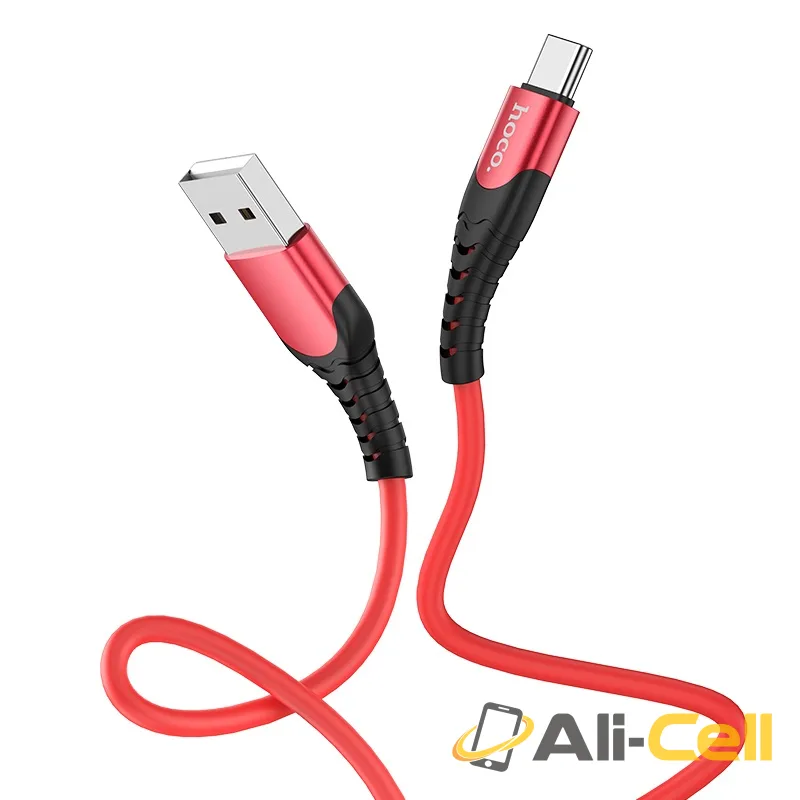 Cable USB to Type-C “U80 Cool silicone” charging data sync (U80 Type C Red, 1.2m) — 4
