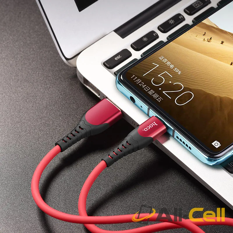 Cable USB to Type-C “U80 Cool silicone” charging data sync (U80 Type C Red, 1.2m) — 6