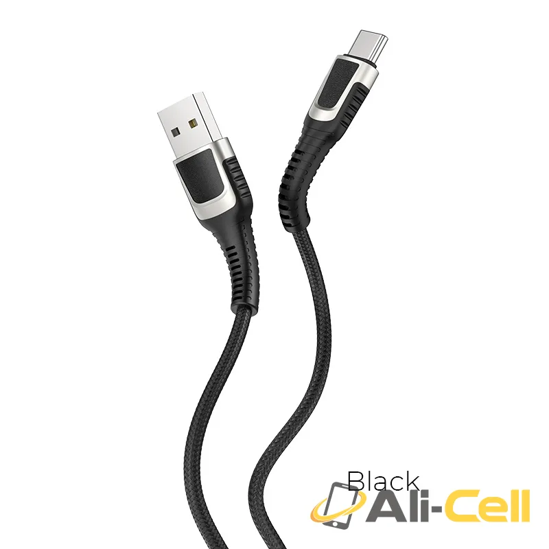 Cable USB to Type-C “U81 Jazz” charging data sync (U81 Type C Black, 1.2m)