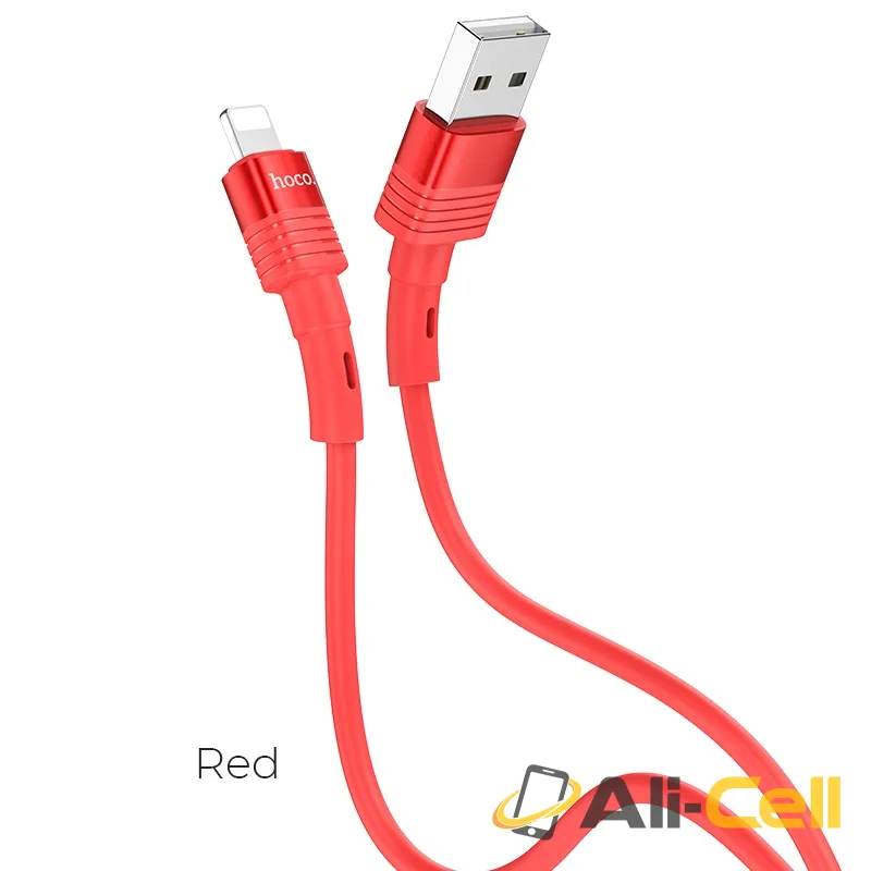 Cable USB to Lightning “U82 Cool grace” charging data sync (U82 Lightning Red, 1.2m)