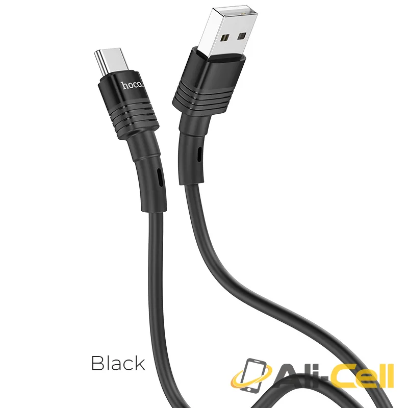 Cable USB to Type-C “U82 Cool grace” charging data sync (U82 Type C Black, 1.2m)