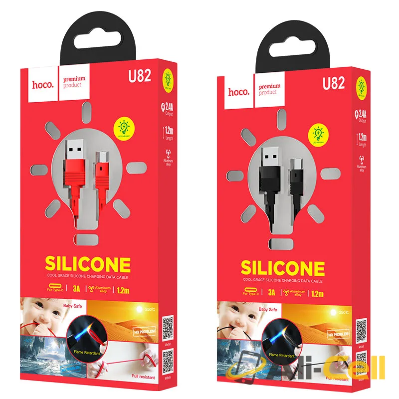 Cable USB to Type-C “U82 Cool grace” charging data sync (U82 Type C Red, 1.2m) — 7