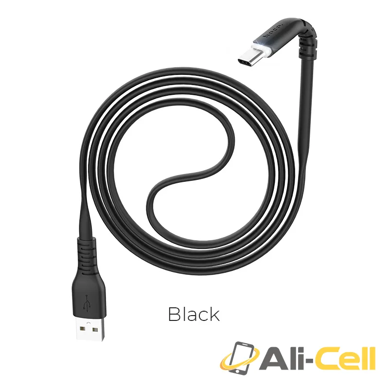 Cable USB to Type-C “X44 Soft silicone” charging data sync (X44 Type C Black, 1.0m)