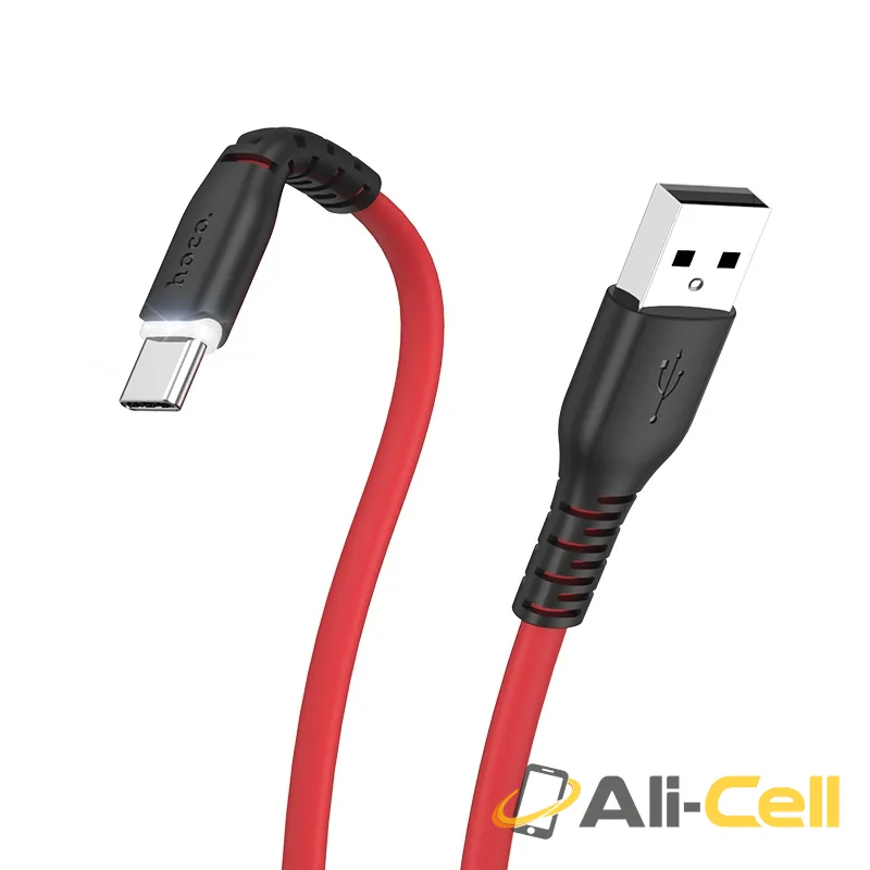 Cable USB to Type-C “X44 Soft silicone” charging data sync (X44 Type C Black, 1.0m) — 2