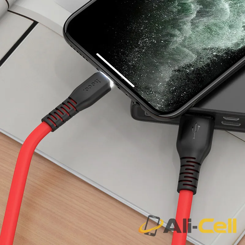 Cable USB to Lightning “X44 Soft silicone” charging data sync (X44 Lightning Black, 1.0m) — 5