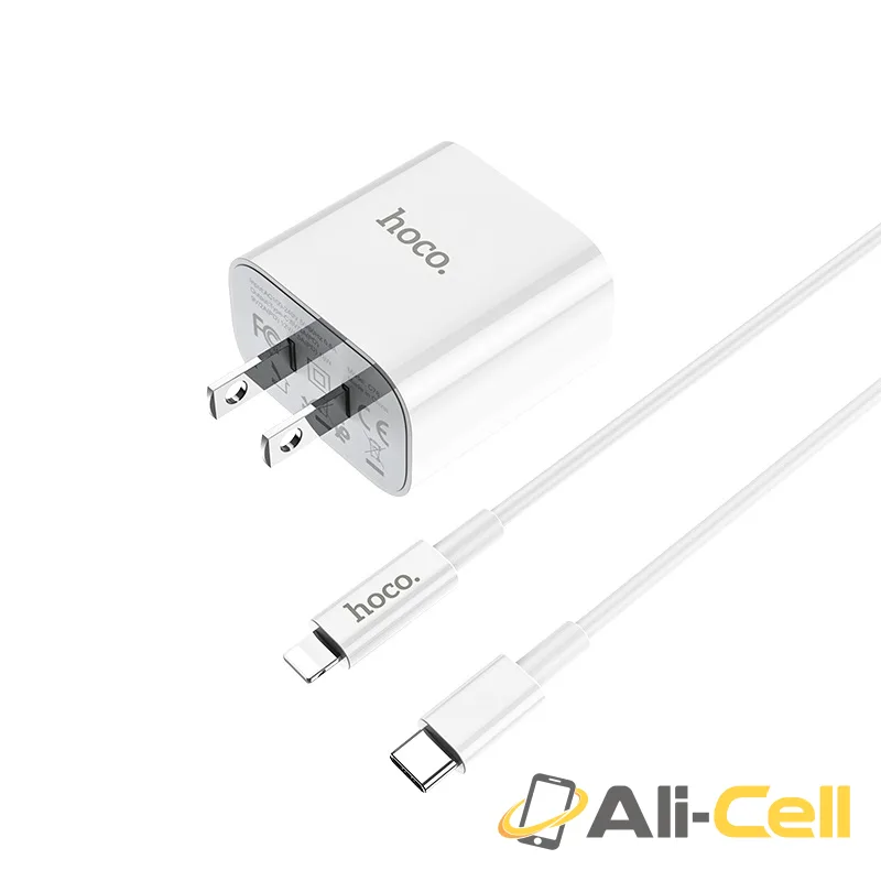 Wall charger “C76 Speed source” PD3.0 US Type-C output set with cable (C76 Type C Lightning White, Set With Type C To Lightning Cable) — 2