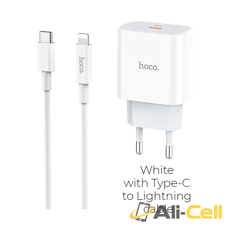 Wall charger “C76A Speed source” PD3.0 EU Type-C output set with cable (C76a Type C Lightning White, Set With Type C To Lightning Cable)