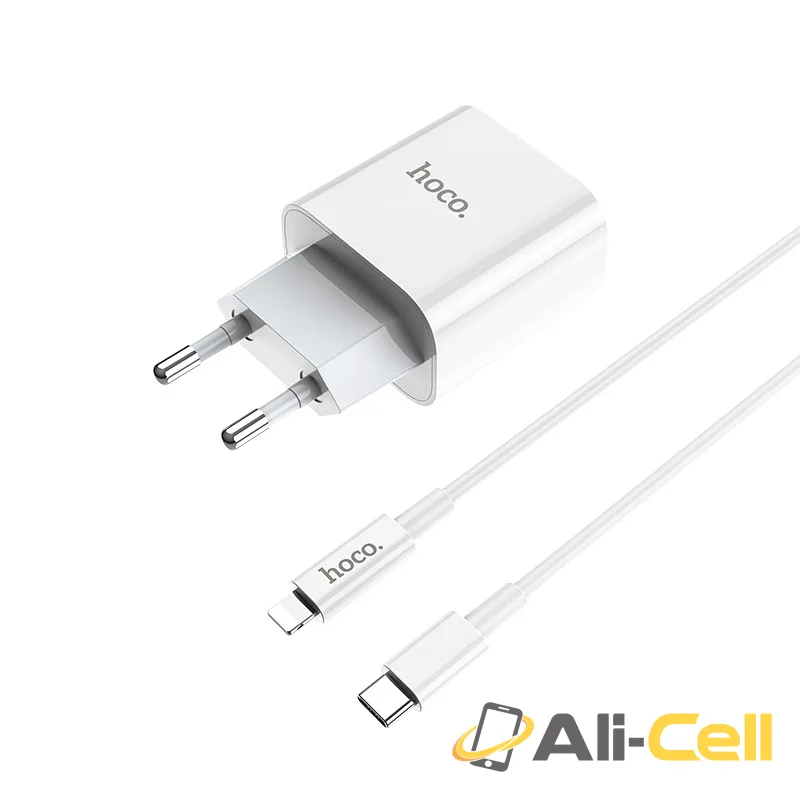 Wall charger “C76A Speed source” PD3.0 EU Type-C output set with cable (C76a Type C Lightning White, Set With Type C To Lightning Cable) — 2