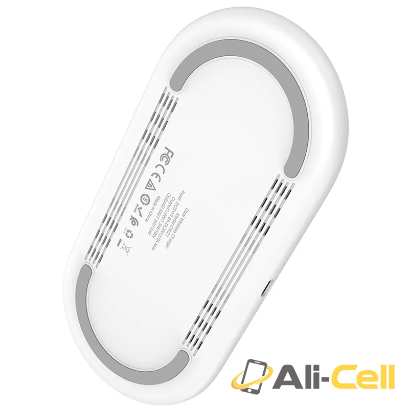 Wireless charger “CW23 Dual power” tabletop charging dock (Cw23 White) — 4
