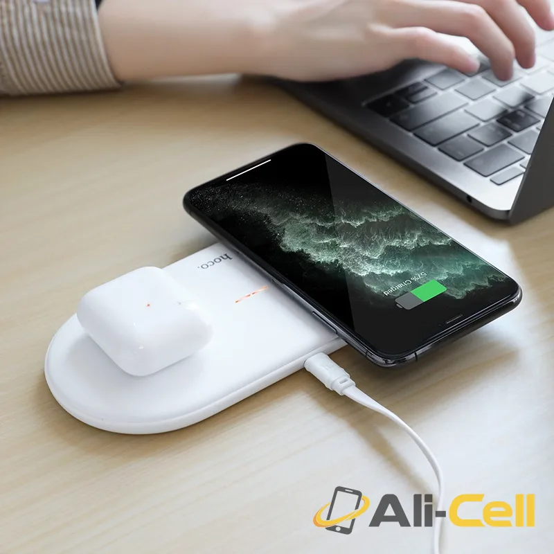 Wireless charger “CW23 Dual power” tabletop charging dock (Cw23 White) — 5