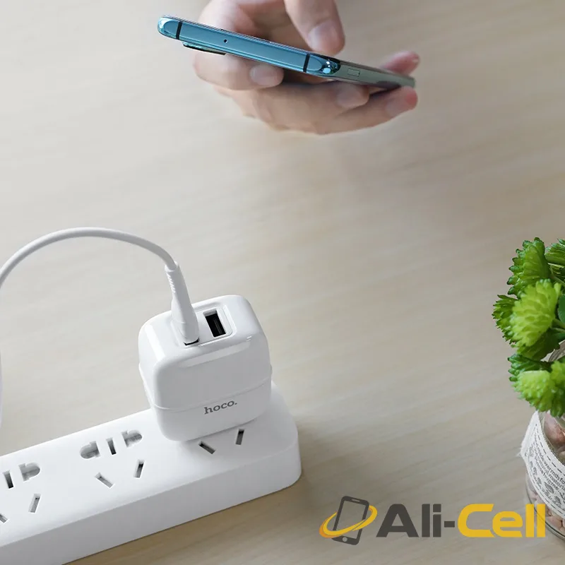 Wall charger “C77 Highway” dual port charger US plug set with cable (C77 Lightning Black, Set With Lightning Cable) — 5