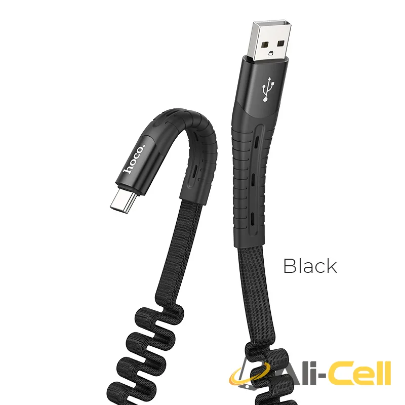 Cable USB to Type-C “U78 Cotton treasure” charging data sync (U78 Type C Black, 1.2m)