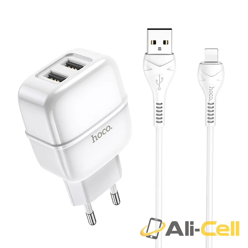 Wall charger “C77A Highway” dual port charger EU plug set with cable (C77a Micro Usb White, Set With Micro Usb Cable) — 3