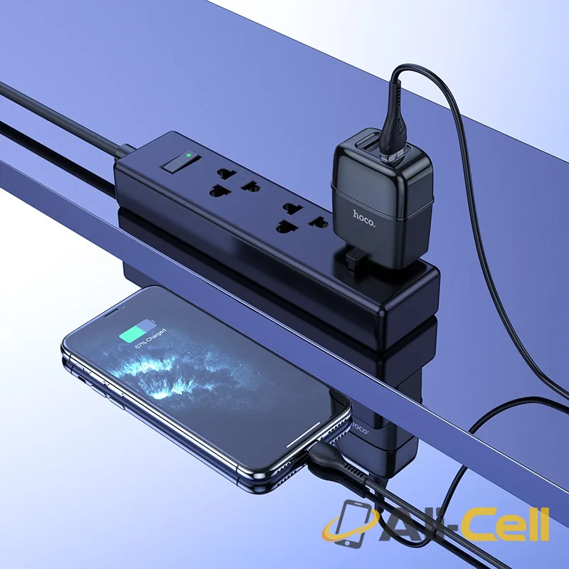 Wall charger “C77B Highway” dual port charger UK plug set with cable (C77b Black, Single) — 6