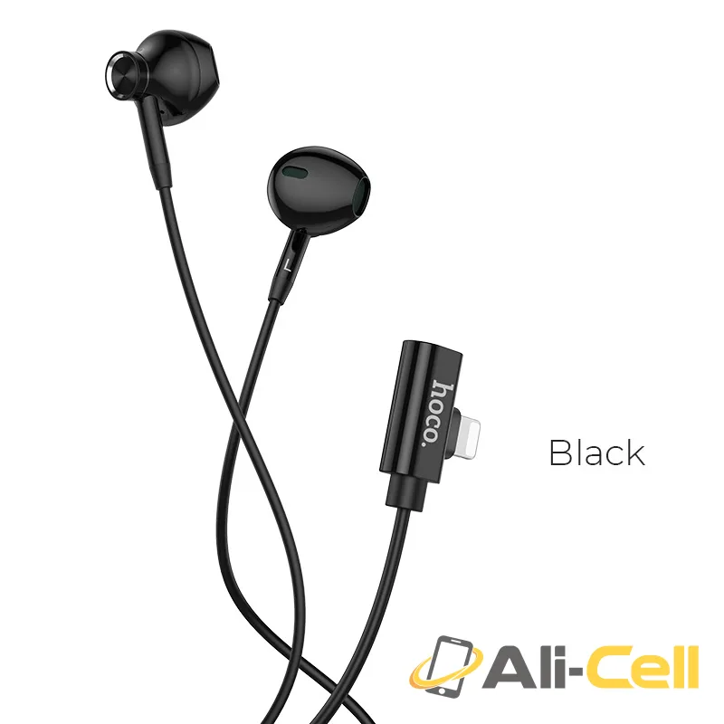 Wired earphones for Lightning “L11 Jasmin” with charging port (L11 Black)