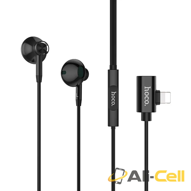 Wired earphones for Lightning “L11 Jasmin” with charging port (L11 Black) — 2