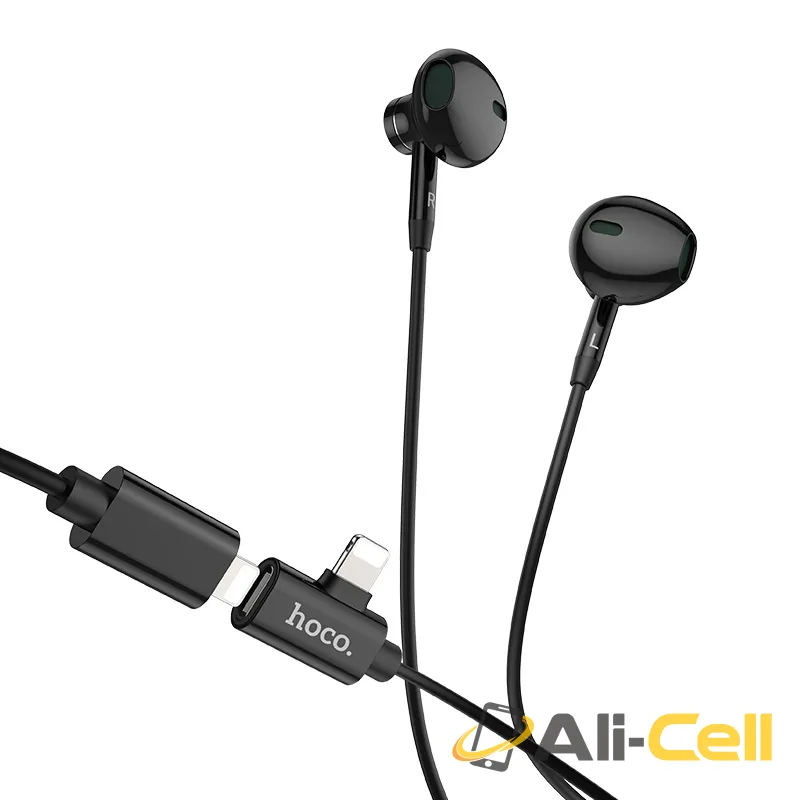 Wired earphones for Lightning “L11 Jasmin” with charging port (L11 Black) — 3