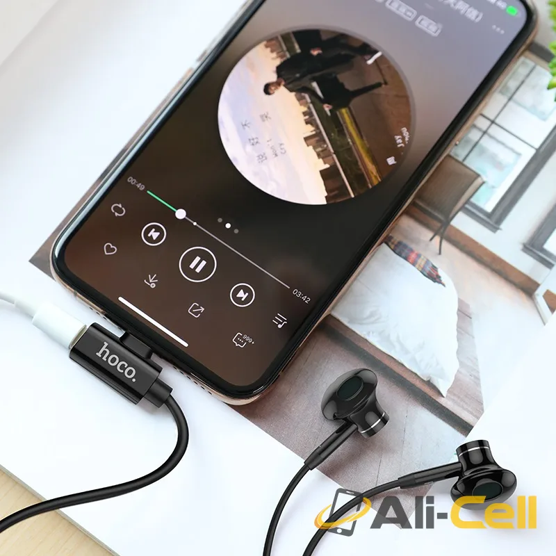 Wired earphones for Lightning “L11 Jasmin” with charging port (L11 Black) — 6