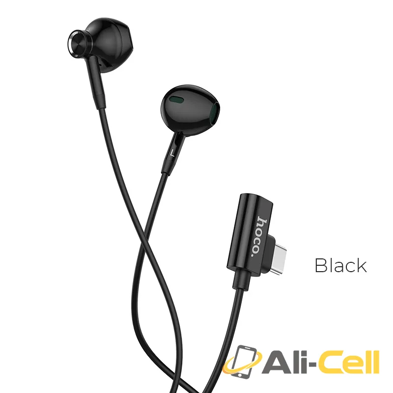 Wired earphones Type-C “L12 Earl” with mic and charging port (L12 Black)